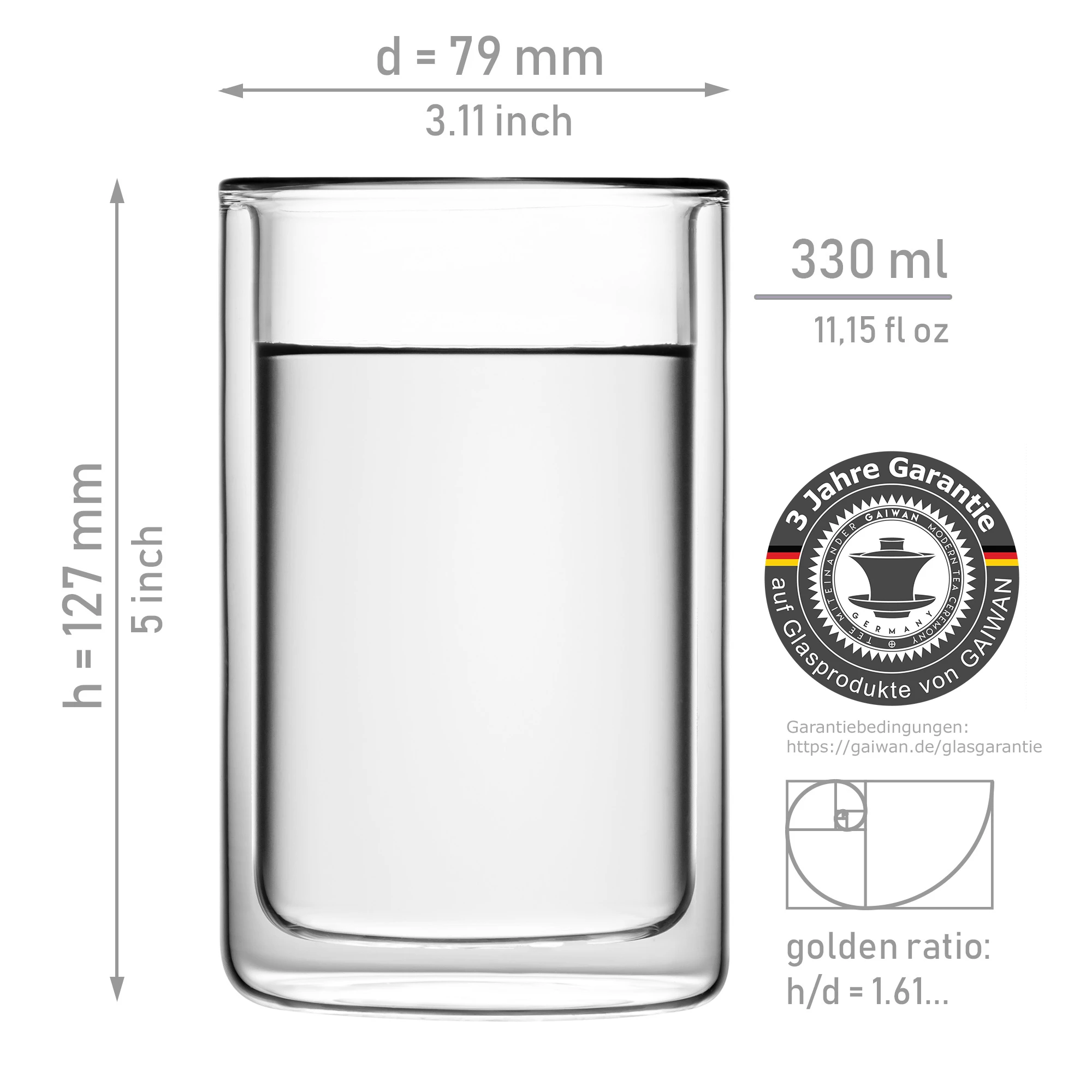 ICEGOLD330-T x2: Doppelwandige Thermogläser, 2er Set